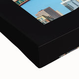 Large art of San Diego landscape in black and white on stretched canvas, suited for bedroom decor.