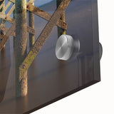 Large abstract wall art featuring swirling patterns in muted earth tones on acrylic glass, suitable for dining room ambiance.