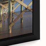 Extra large framed canvas depicting a textured, colorful Connecticut scenery in black, ideal for living room decor.