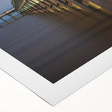 Art deco poster of Connecticut scenery in muted green and blue tones on rolled canvas, suitable for dining room wall art.