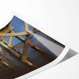 Extra large wall art featuring line art flowers in muted green and white tones on a rolled print.