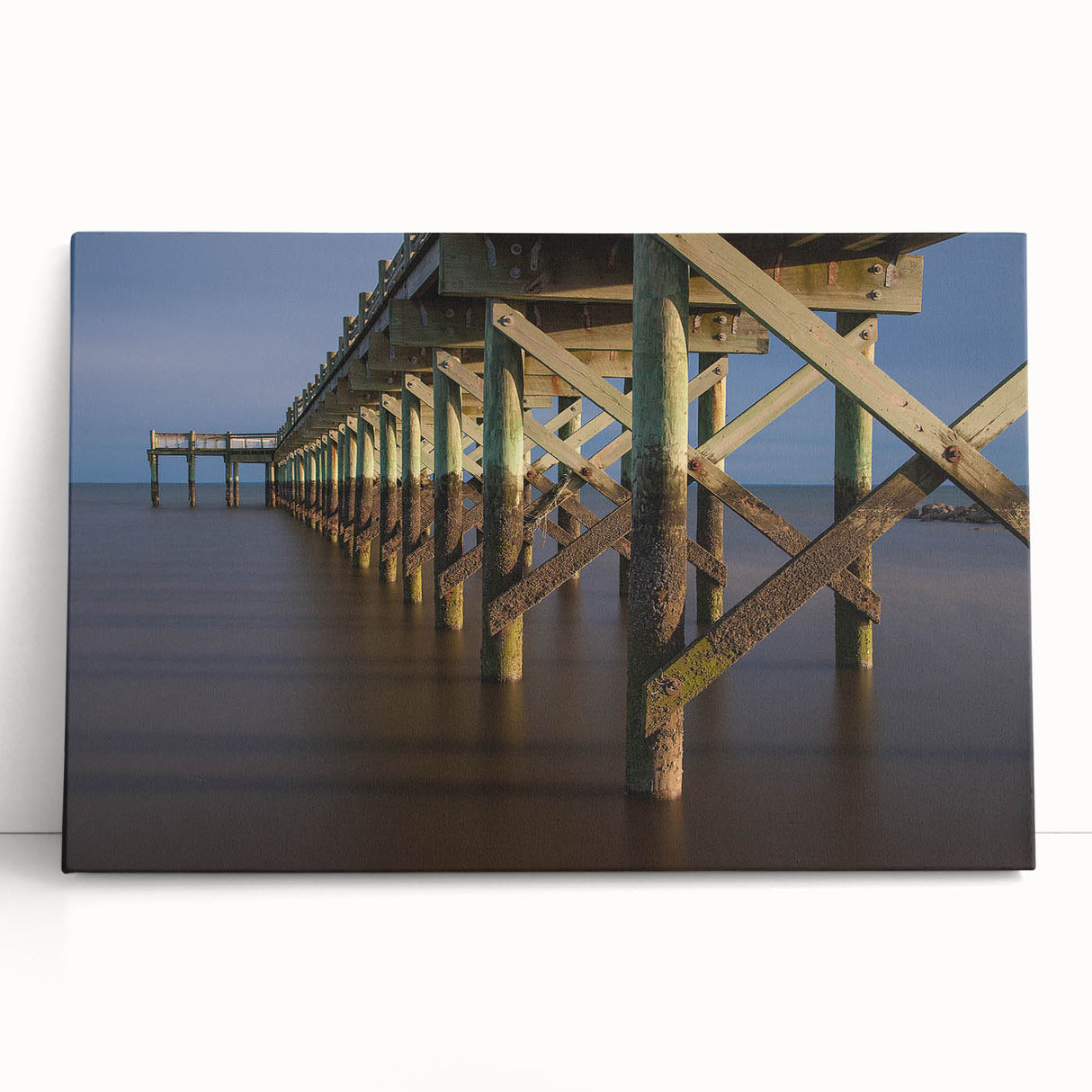 Black and white stretched canvas featuring a serene Connecticut landscape, ideal for kitchen wall art or bedroom ambiance.