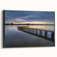Framed canvas featuring a black and white vintage poster art of Daytona landscape, ideal for bedroom wall decor.