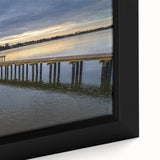 Extra large framed canvas of Daytona scenery in black with textured, colorful art accents, suitable for living room decor.