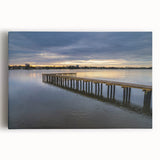 Black and white stretched canvas featuring a panoramic Daytona beach scene, ideal for kitchen wall art.