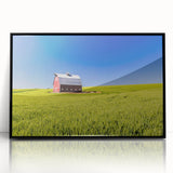 Framed acrylic print of a serene Idaho landscape in muted earth tones, ideal for modern art wall decor.