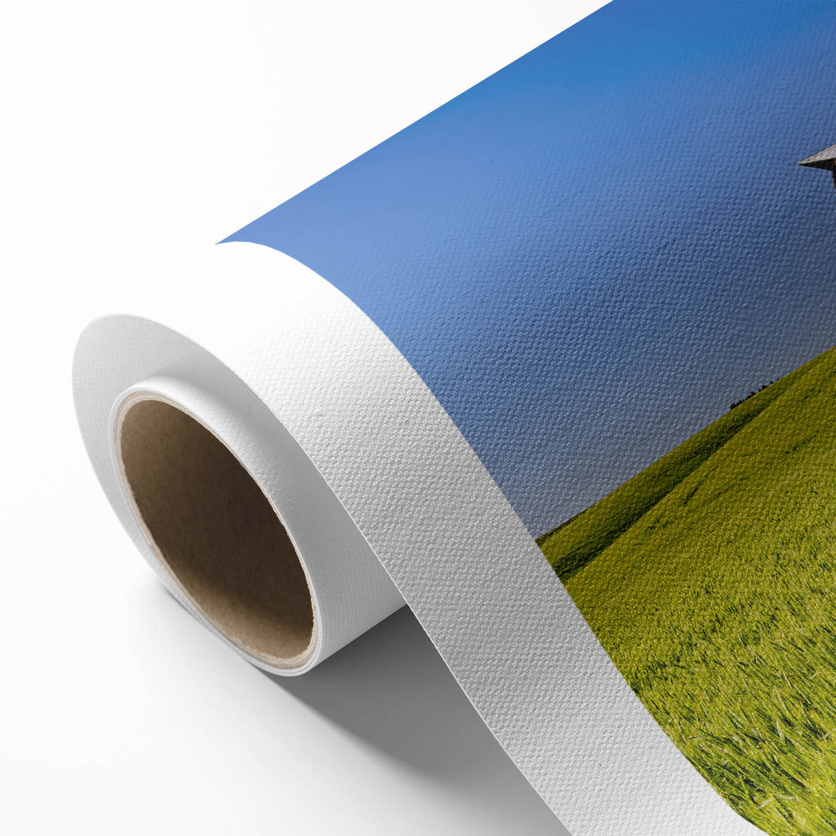 Art Deco style poster of Idaho scenery on rolled canvas, featuring muted earth tones, ideal for nursery wall art.