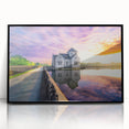 Large abstract wall art featuring a Kentucky landscape in muted green and blue tones on a framed acrylic print.