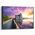 Black and white landscape art painting of Kentucky scenery on a framed canvas, suitable for bedroom decor.