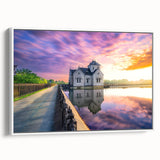 Vintage poster art of Kentucky scenery on a large framed canvas with vibrant colors, ideal for living room decor.