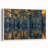 Vintage poster art of Louisiana scenery on extra large framed canvas, featuring colorful artwork ideal for living room decor.