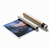 Extra large rolled print of Acadia National Park with lush greenery and serene water, in muted natural tones.
