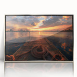 Mid-century modernist art of Charlotte skyline in muted gray, framed acrylic, ideal for nursery wall decor.