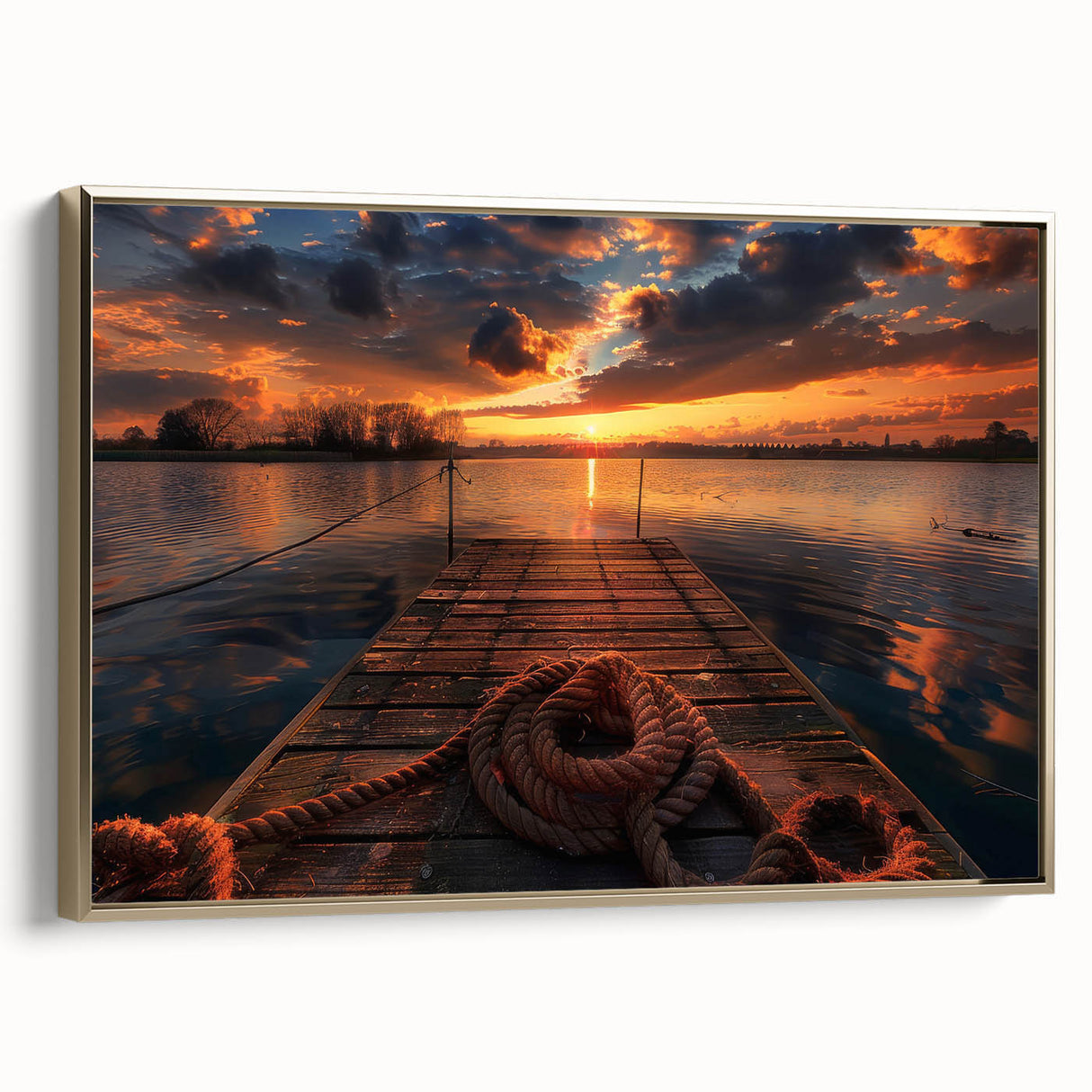 Framed canvas of Charlotte, North Carolina skyline in muted gold and black tones, ideal for bedroom wall decor.