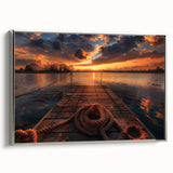 Framed canvas of a vintage-style Charlotte, North Carolina landscape in colorful tones, ideal for living room decor.