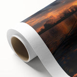 Art deco poster of Charlotte skyline in pastel shades on rolled canvas, ideal for nursery wall art.