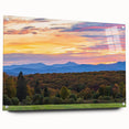 Acrylic print of a Vermont landscape in autumn hues, ideal for dining room decor.