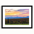 Extra large abstract art print of a colorful, textured Vermont landscape on a framed canvas, ideal for living room decor.