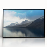 Large abstract wall art depicting the Grand Tetons, in muted earth tones on a framed acrylic.