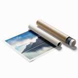 Extra large wall art featuring the Grand Tetons under a clear sky, printed on rolled canvas.