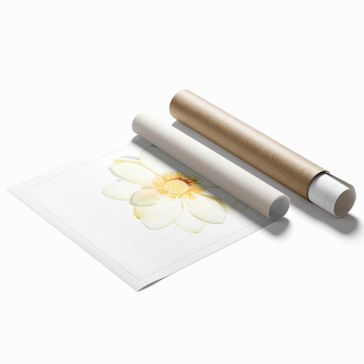 Spring-themed floral art on rolled canvas, featuring soft pastel colors, ideal for classy bathroom wall art.