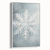 Framed canvas vintage poster art featuring a winter scene, with colorful accents on a black background.