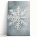 Winter-themed black and white stretched canvas depicting a snowy landscape, suitable as kitchen wall art or for a bedroom.