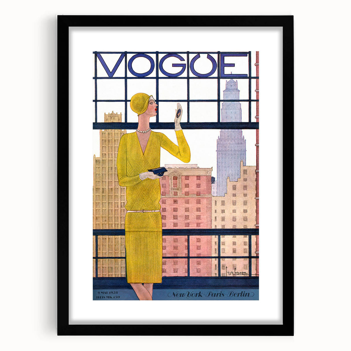 1928 Vogue New York Fashion Art - Yellow Dress Wall Print