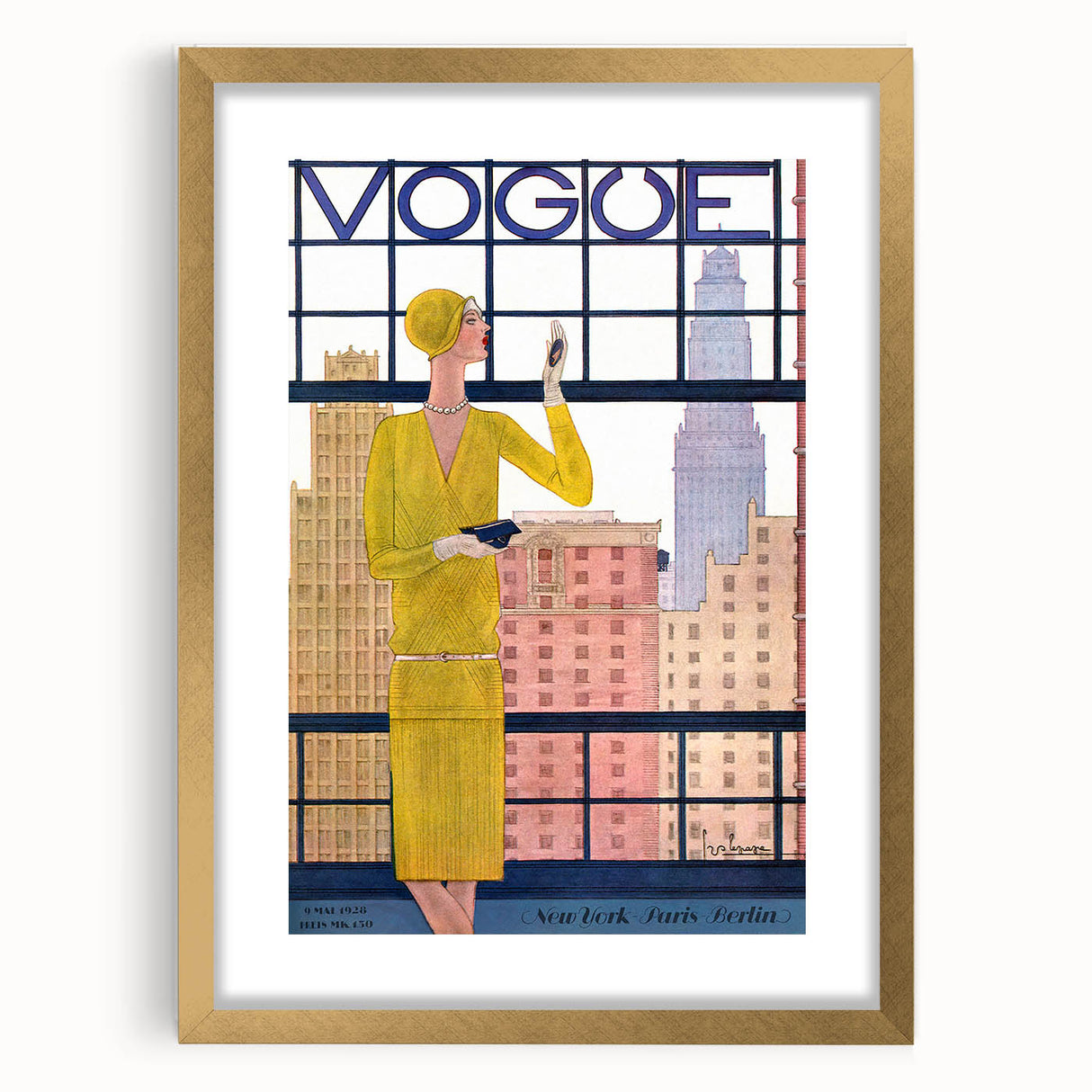 1928 Vogue New York Fashion Art - Yellow Dress Wall Print