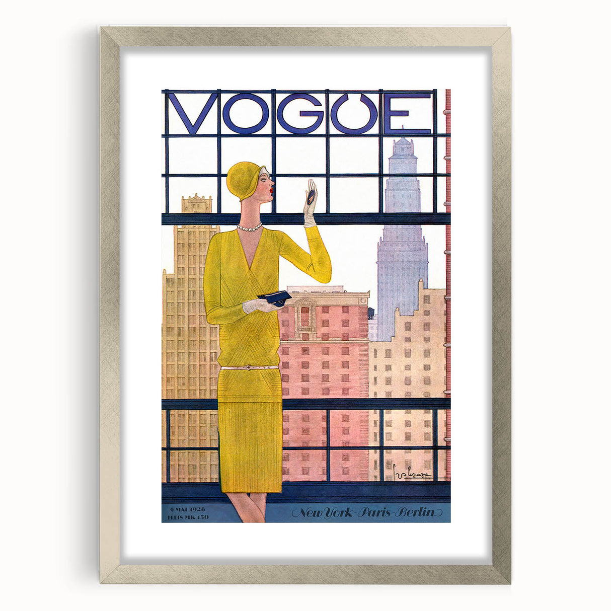 1928 Vogue New York Fashion Art - Yellow Dress Wall Print