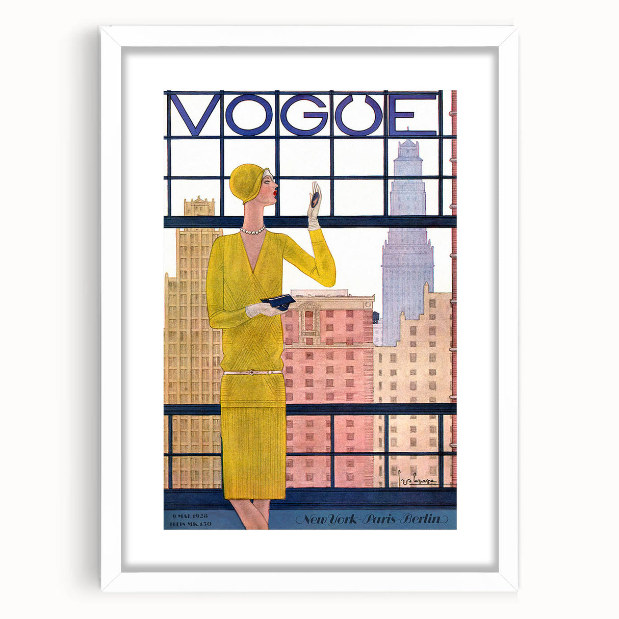 1928 Vogue New York Fashion Art - Yellow Dress Wall Print