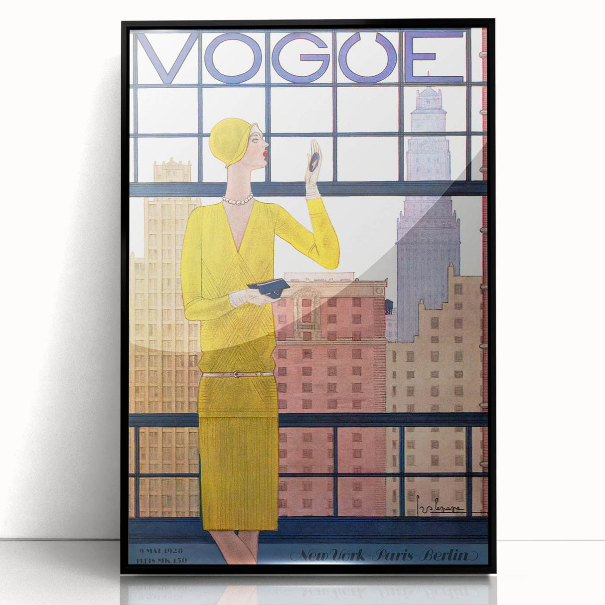 1928 Vogue New York Fashion Art - Yellow Dress Wall Print