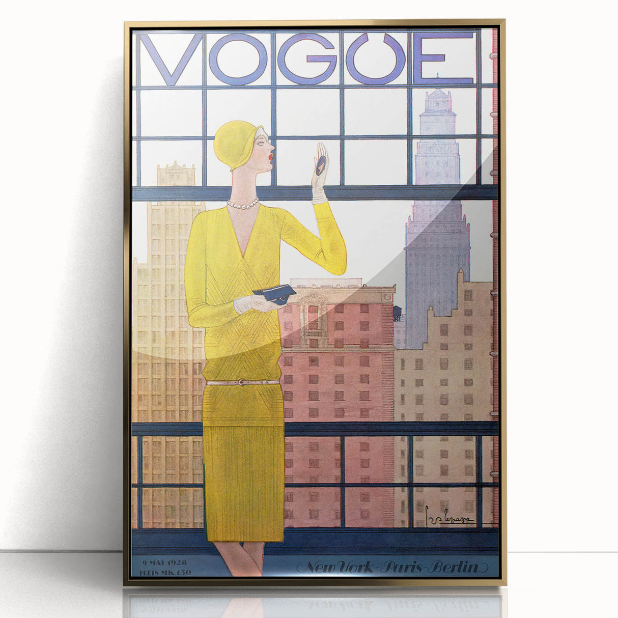 1928 Vogue New York Fashion Art - Yellow Dress Wall Print