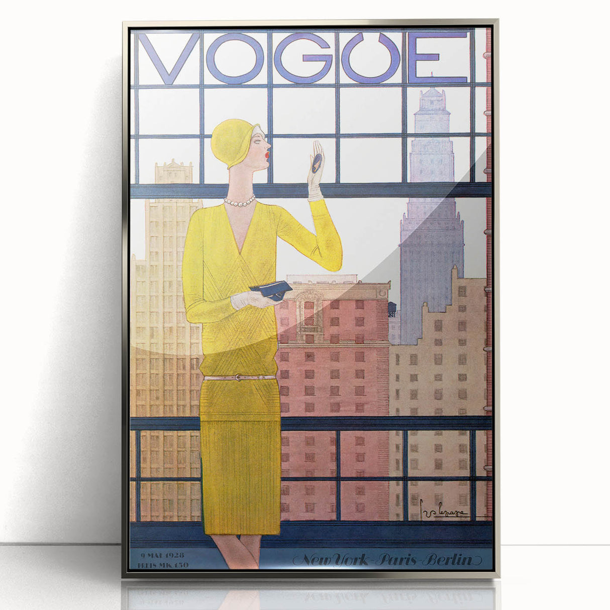 1928 Vogue New York Fashion Art - Yellow Dress Wall Print