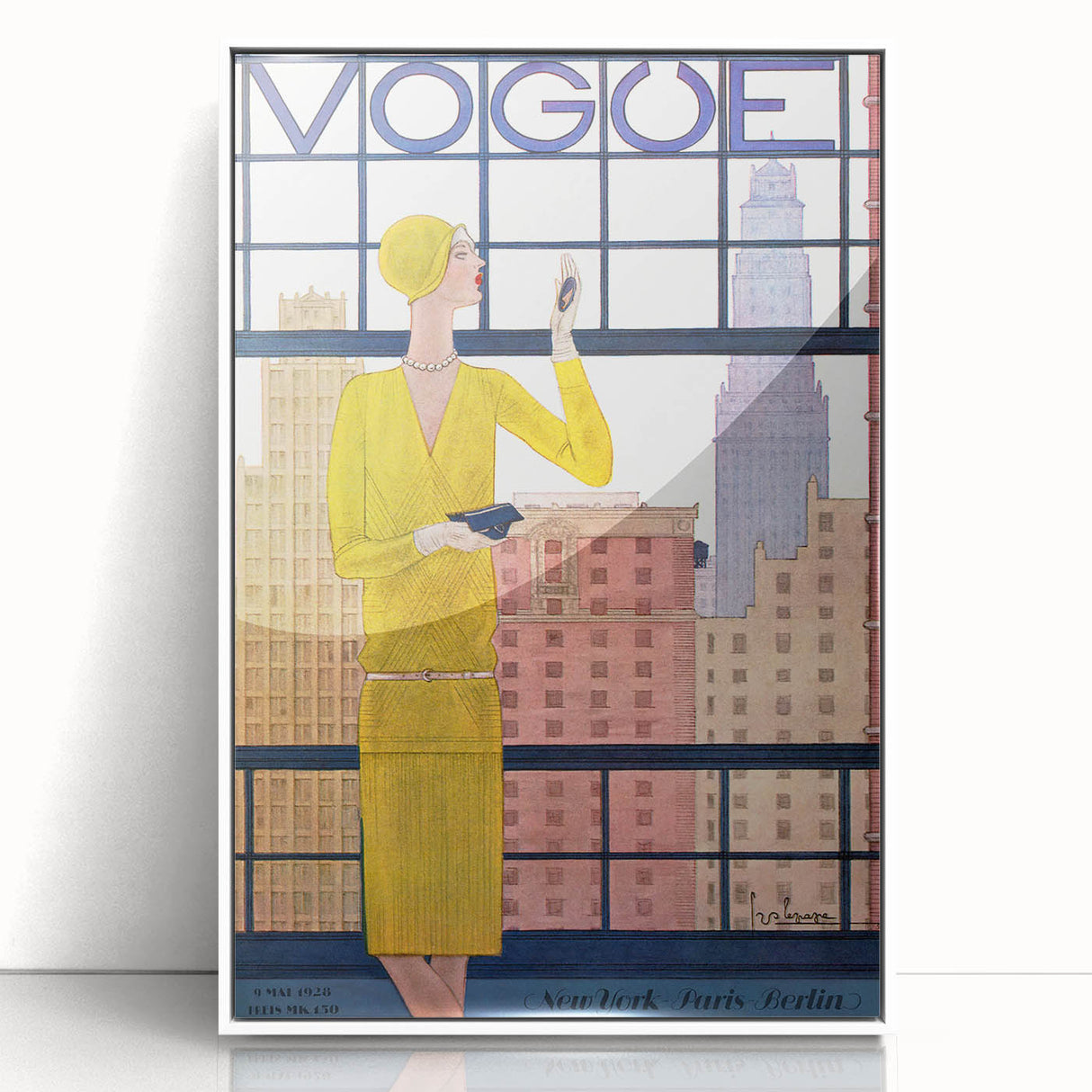 1928 Vogue New York Fashion Art - Yellow Dress Wall Print