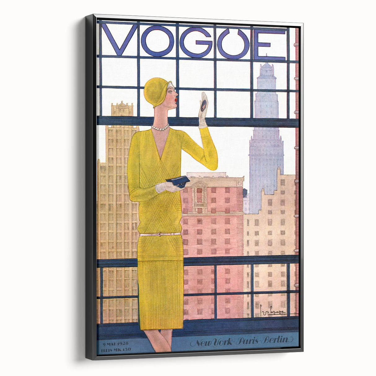 1928 Vogue New York Fashion Art - Yellow Dress Wall Print