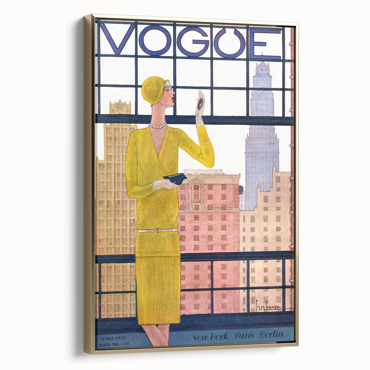 1928 Vogue New York Fashion Art - Yellow Dress Wall Print