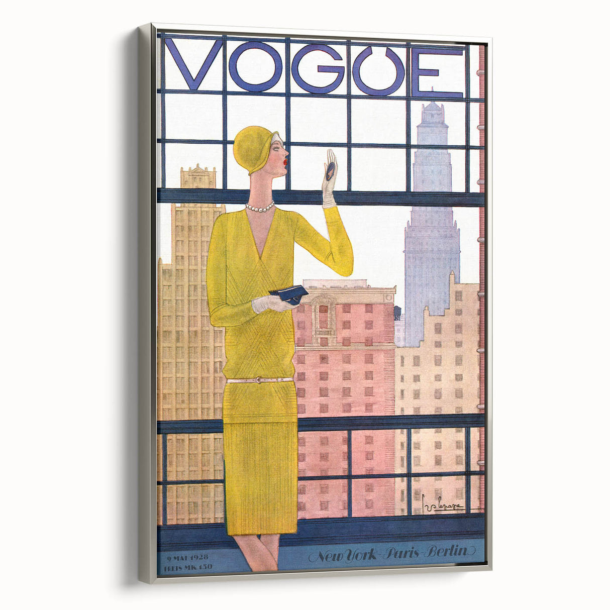 1928 Vogue New York Fashion Art - Yellow Dress Wall Print