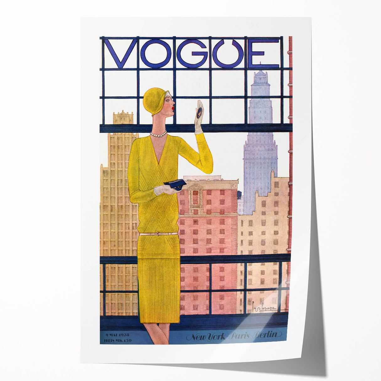 1928 Vogue New York Fashion Art - Yellow Dress Wall Print