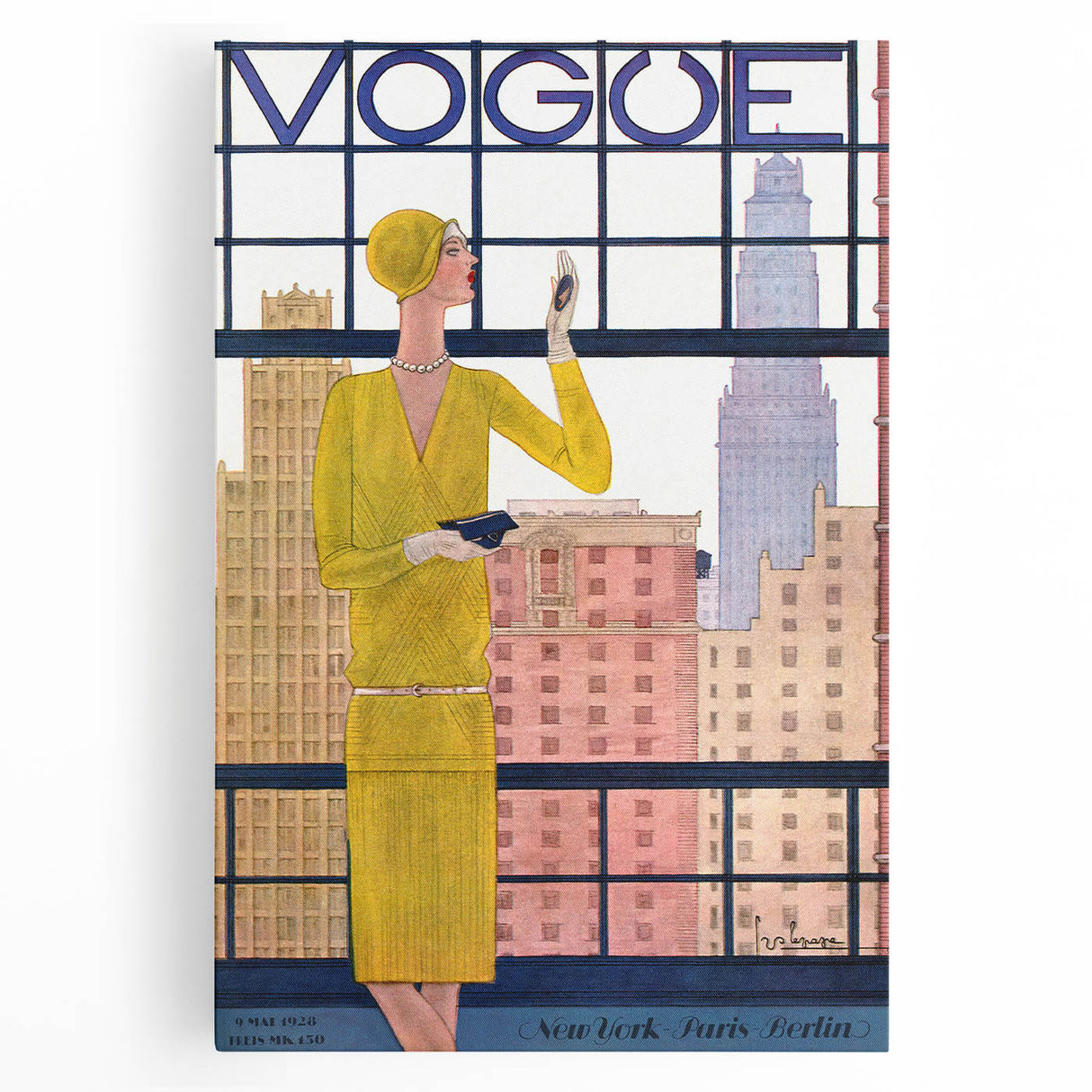 1928 Vogue New York Fashion Art - Yellow Dress Wall Print