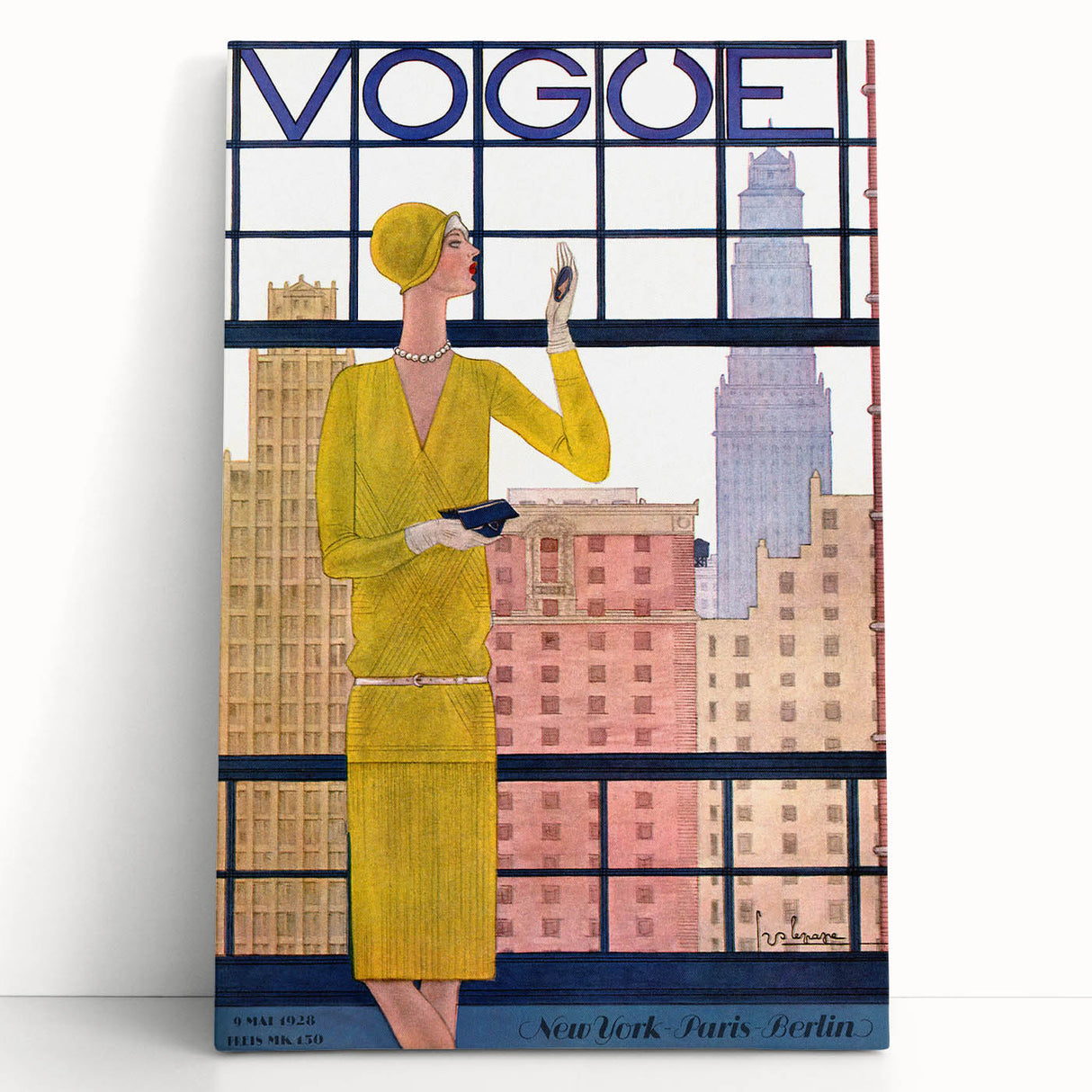 1928 Vogue New York Fashion Art - Yellow Dress Wall Print