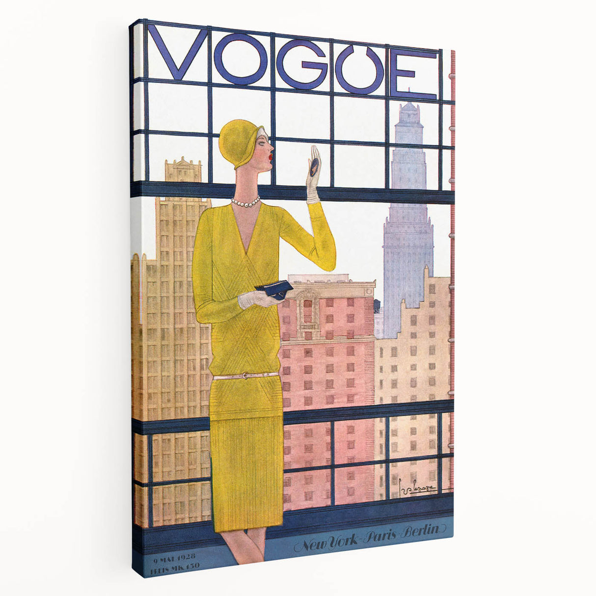 1928 Vogue New York Fashion Art - Yellow Dress Wall Print