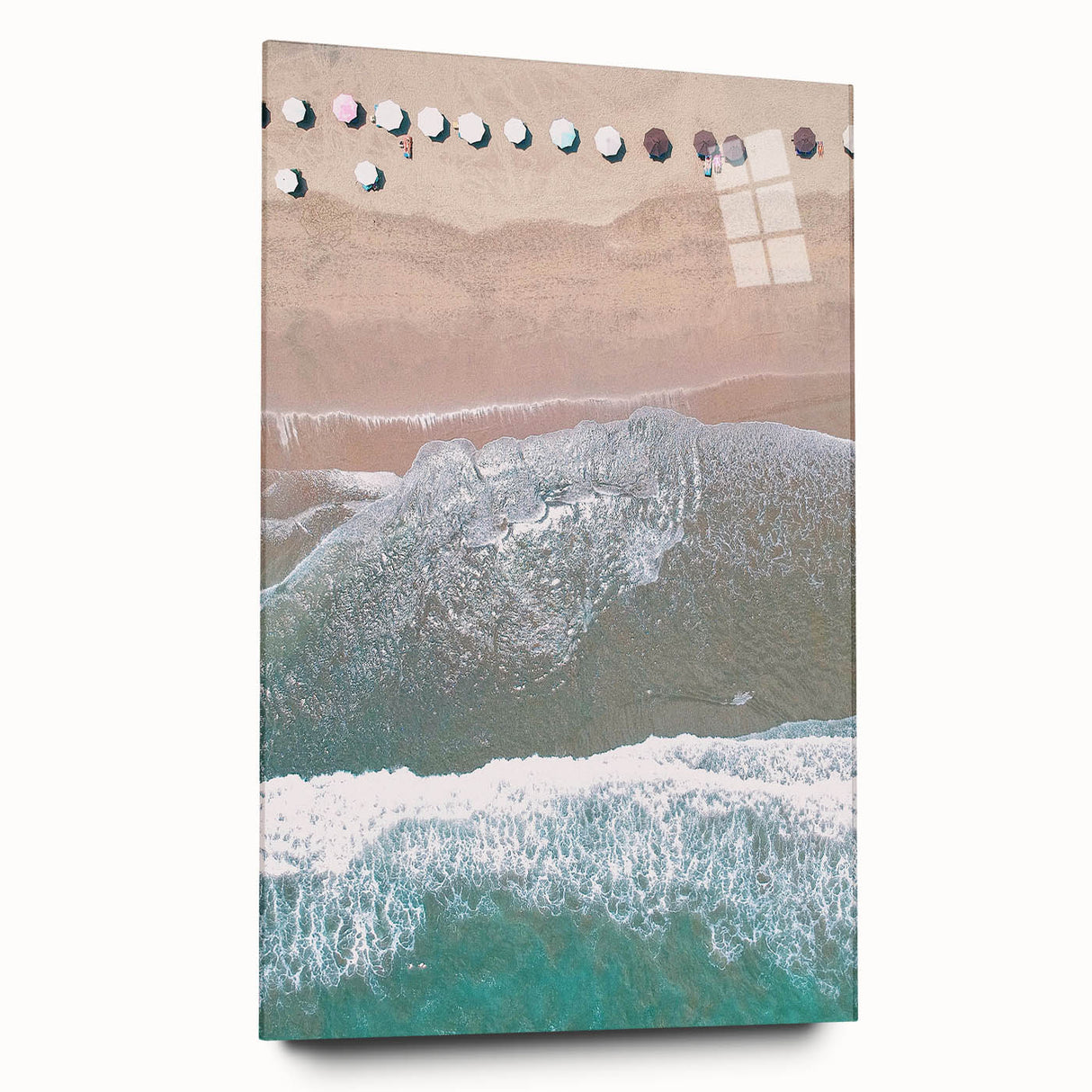 Large abstract wall art in vibrant blue and green hues, acrylic print, ideal for bedroom or dining room decor.
