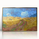 Acrylic print of Van Gogh-inspired artwork in gold frame, featuring art deco style, ideal for nursery wall art.