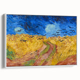 Vintage poster art of Van Gogh's painting on a framed canvas, featuring vibrant color palette, ideal for living room decor.