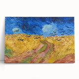 Large black and white stretched canvas print of Vincent van Gogh's painting, ideal for kitchen wall art.