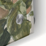 Close-up of an abstract figurative acrylic artwork on glass, showcasing vibrant colors and intricate details that highlight modern artistic expression, perfect for contemporary decor.