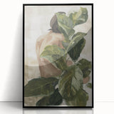 Framed abstract figurative wall art in black acrylic, showcasing a modern design with dynamic shapes and lines, ideal for contemporary home decor.