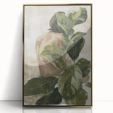 Abstract figurative wall art framed in gold, showcasing vibrant colors and intricate designs, perfect for modern home decor. Adds elegance and style to any space.