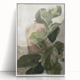 Abstract figurative artwork framed in white acrylic, showcasing vibrant colors and unique shapes, ideal for modern home decor and art enthusiasts.